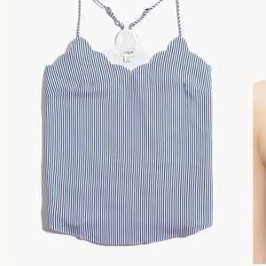 J. Crew Factory  Striped scalloped cami top